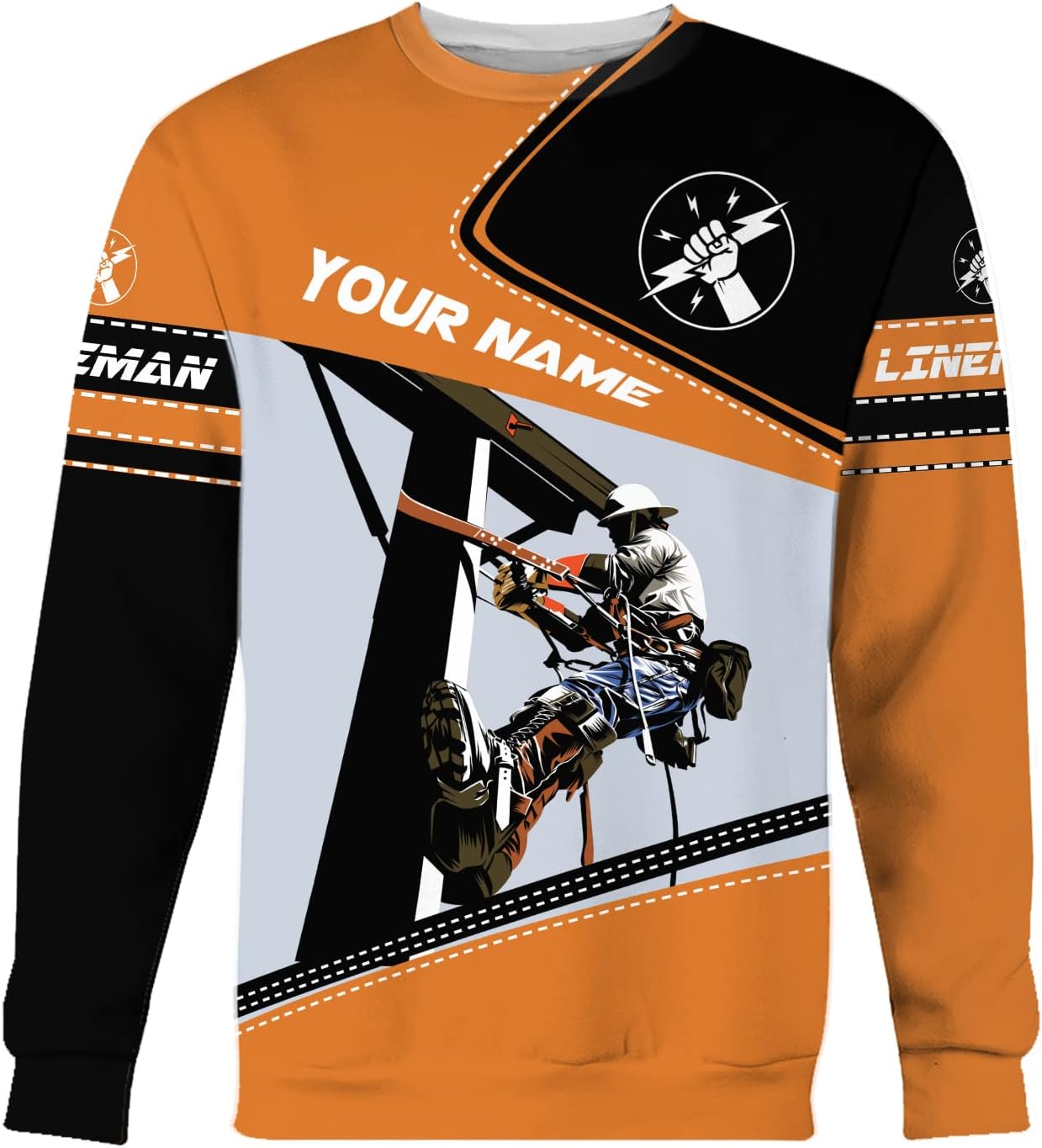 Personalized Lineman 3D Print Hoodies Unisex Pullover Hoodie Gift For Men, Women, Full Size S-5XL For Men Women