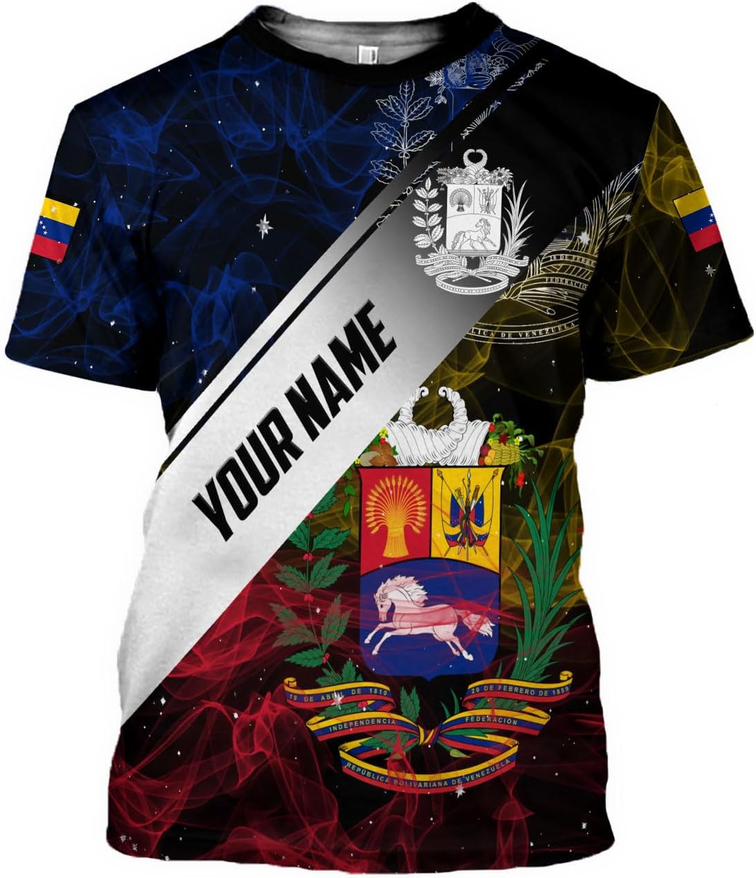Royal Fight Personalized Coat of Arms Shirt with Venezuela Flag - Pride Shirts for Men & Women