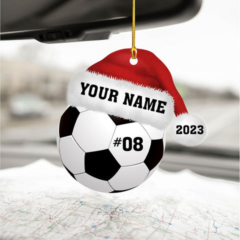 Personalized Soccer Ornaments Soccer Christmas Ornament,Soccer Ornaments for Christmas Tree Soccer Christmas Ornaments for Boys Girls, Custom Soccer Jersey Shoes Ornament (Style 14)