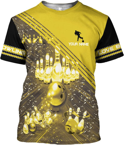 Personalized Name Bowling Shirts for Women 3D, Bowling Shirts with Name, Custom Bowling Shirts Gift for Bowling Lover