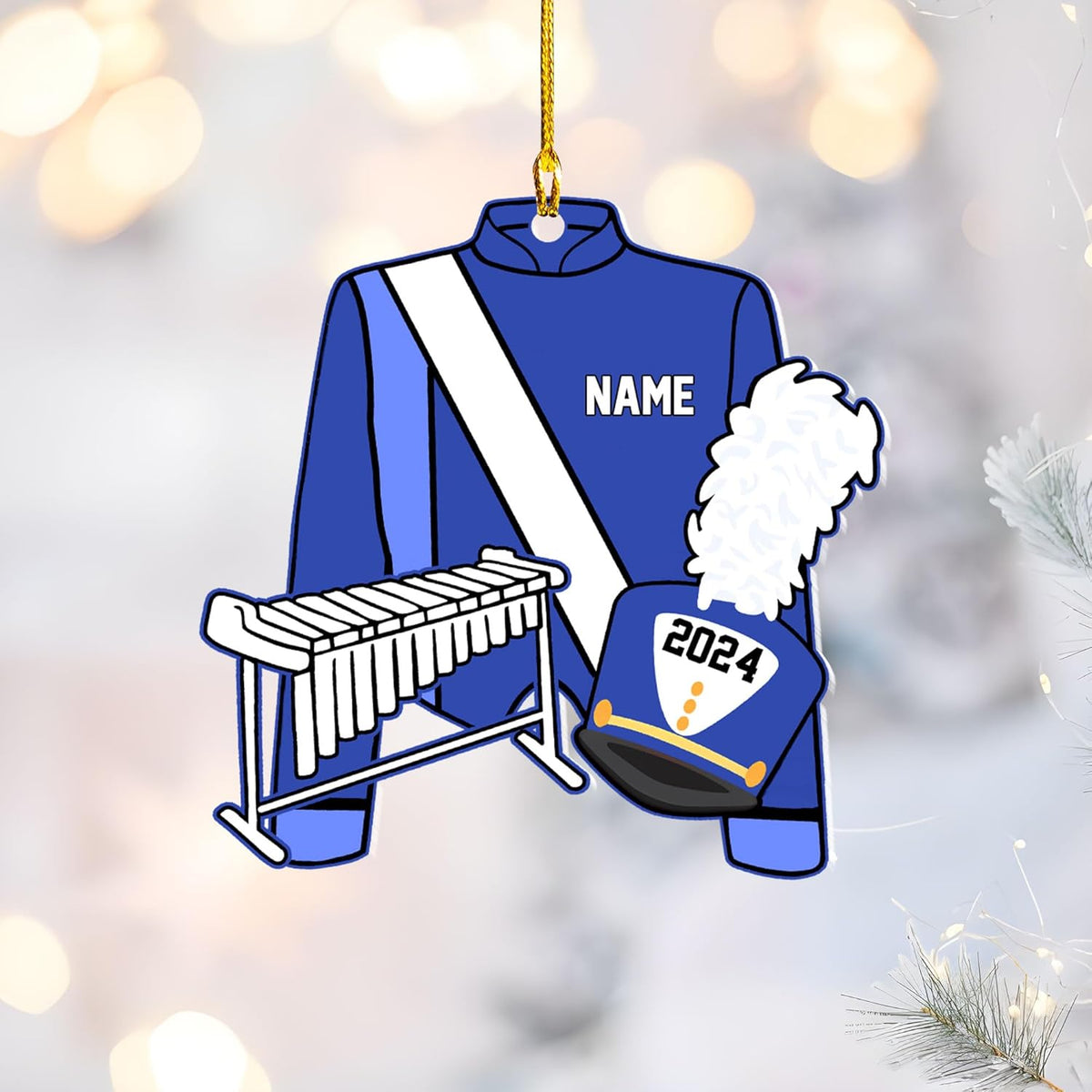 Pretyprints Marching Band Christmas Ornament Personalized Girl 2024 Custom Marching Band Gifts Band Director Gifts, Marching Band Gifts, Music Ornament Marching Band Teacher Gifts Music (Style 18)