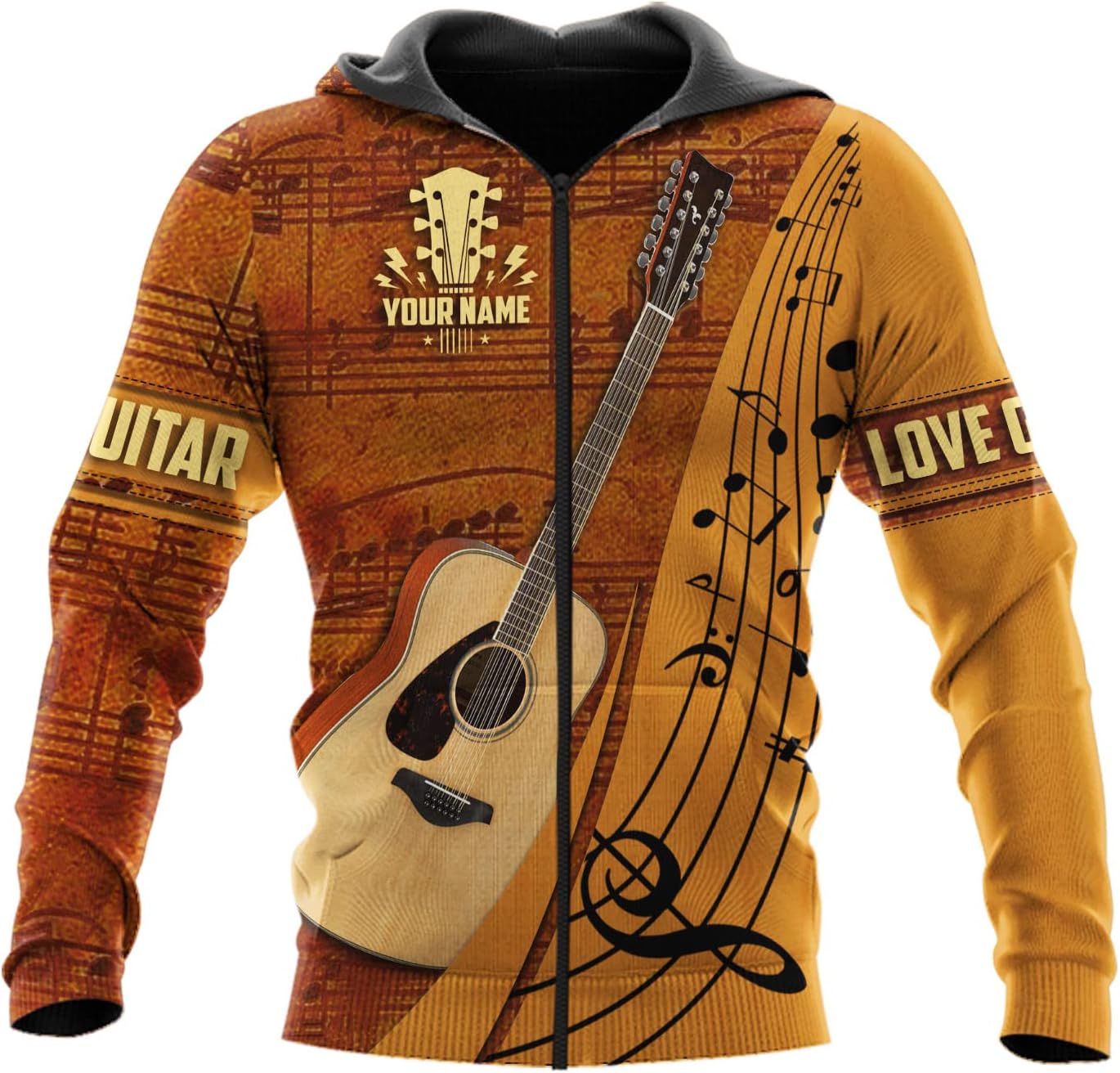 Custom Name Guitar Shirt 3D All Over Print, Guitar Shirts for Men, Unisex Guitar Shirts Music, Music Lover, Guitar Lover