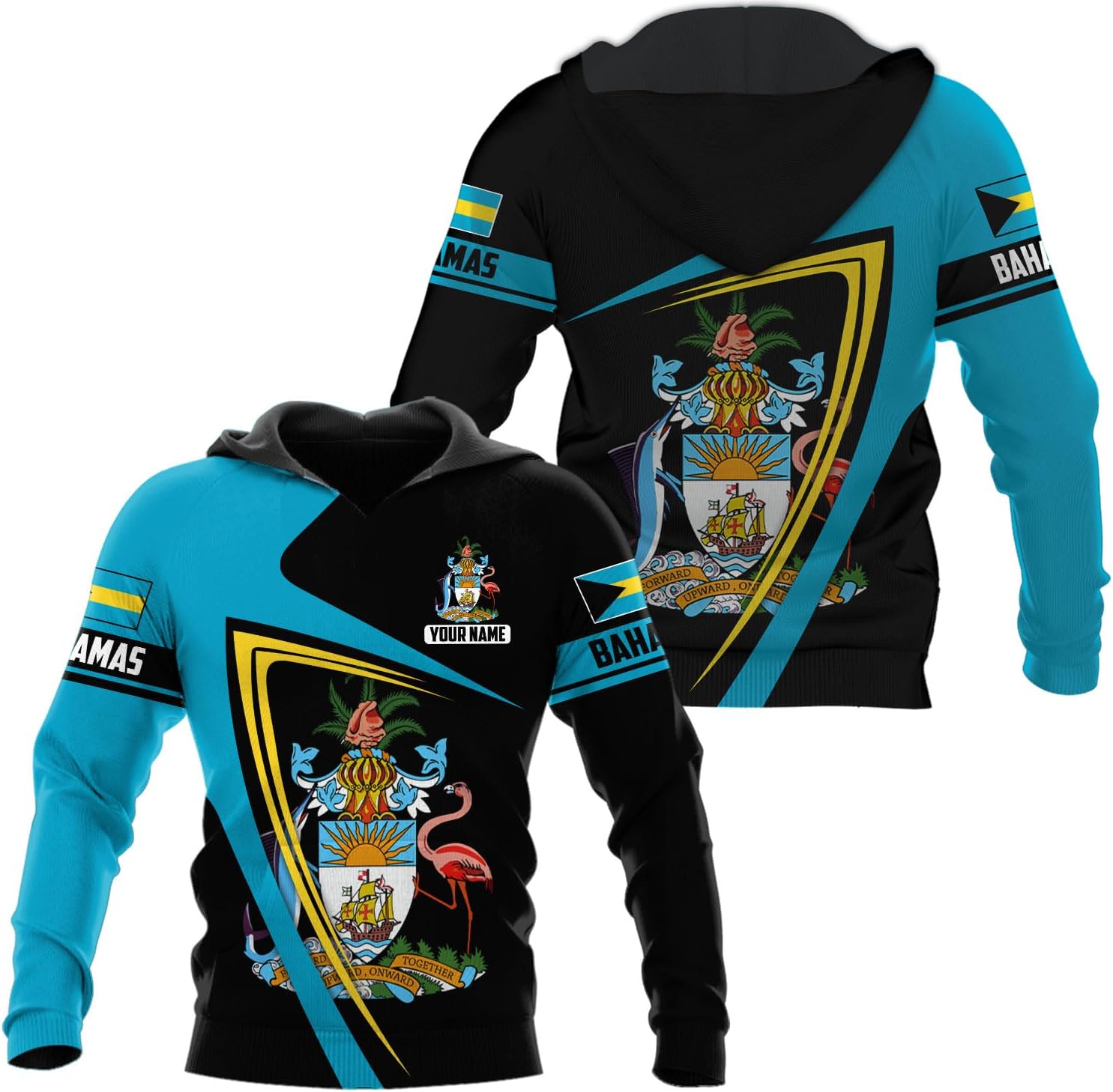Personalized Bahamas Shirt 3D Custom Bahamas Flag Shirt for Men and Women Bahamas Pride Shirt