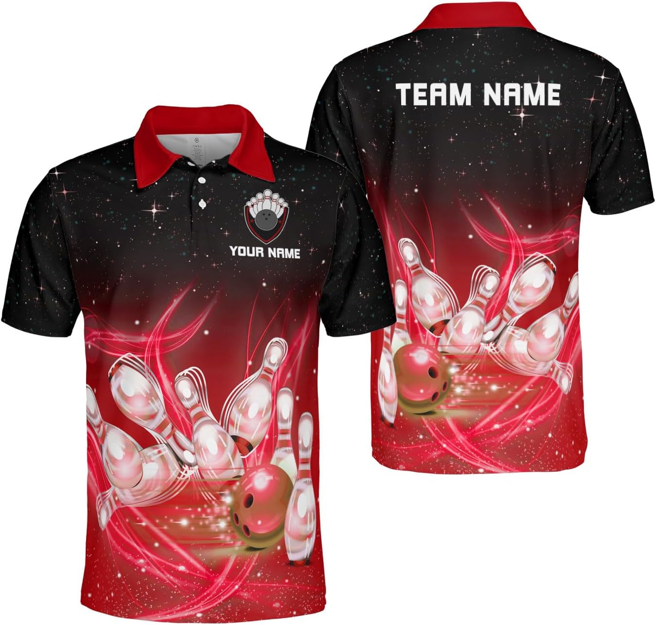 Ligthuy Personalized Name Bowling Polo Shirts 3D for Men and Women, Bowling Shirt, Bowling Shirts for Men Team Bowling Shirt