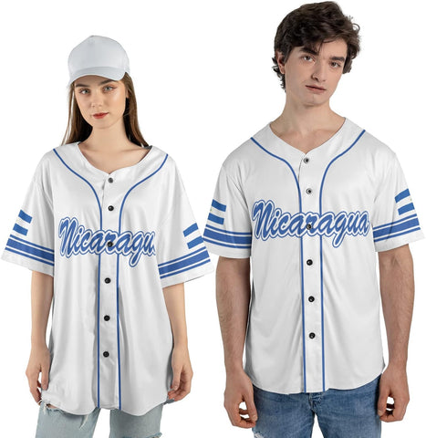 Personalized Nicaragua Baseball Jersey, Custom Nicaragua Baseball Jersey for Men & Women, Nicaraguan Camisas Shirt
