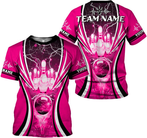 Rivelus Personalized Name Bowling Shirts for Men and Women 3D, Bowling Shirts for Team Bowling, Bowling Shirts Gift 4