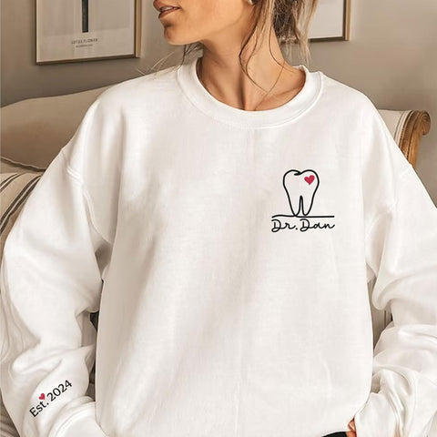 AOVL Personalized Embroidered Dental Hygiene Sweatshirt Gift For Dentist Assistant