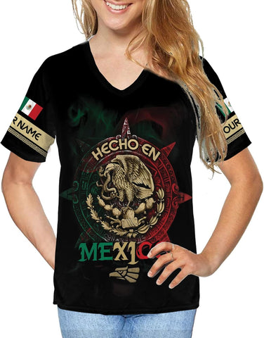 Mostprints Personalized Mexican Shirts for Women Vneck 3D, Customized Mexico shirts for women, Mexico shirt, Mexican Shirt
