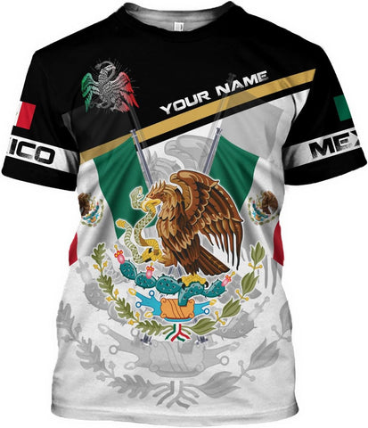RoyalBro Personalized Mexico Shirts, Camisas De Mexico, Mexico Shirts for Men, Mexican Flag Jersey Shirt Mexico 3D Shirt