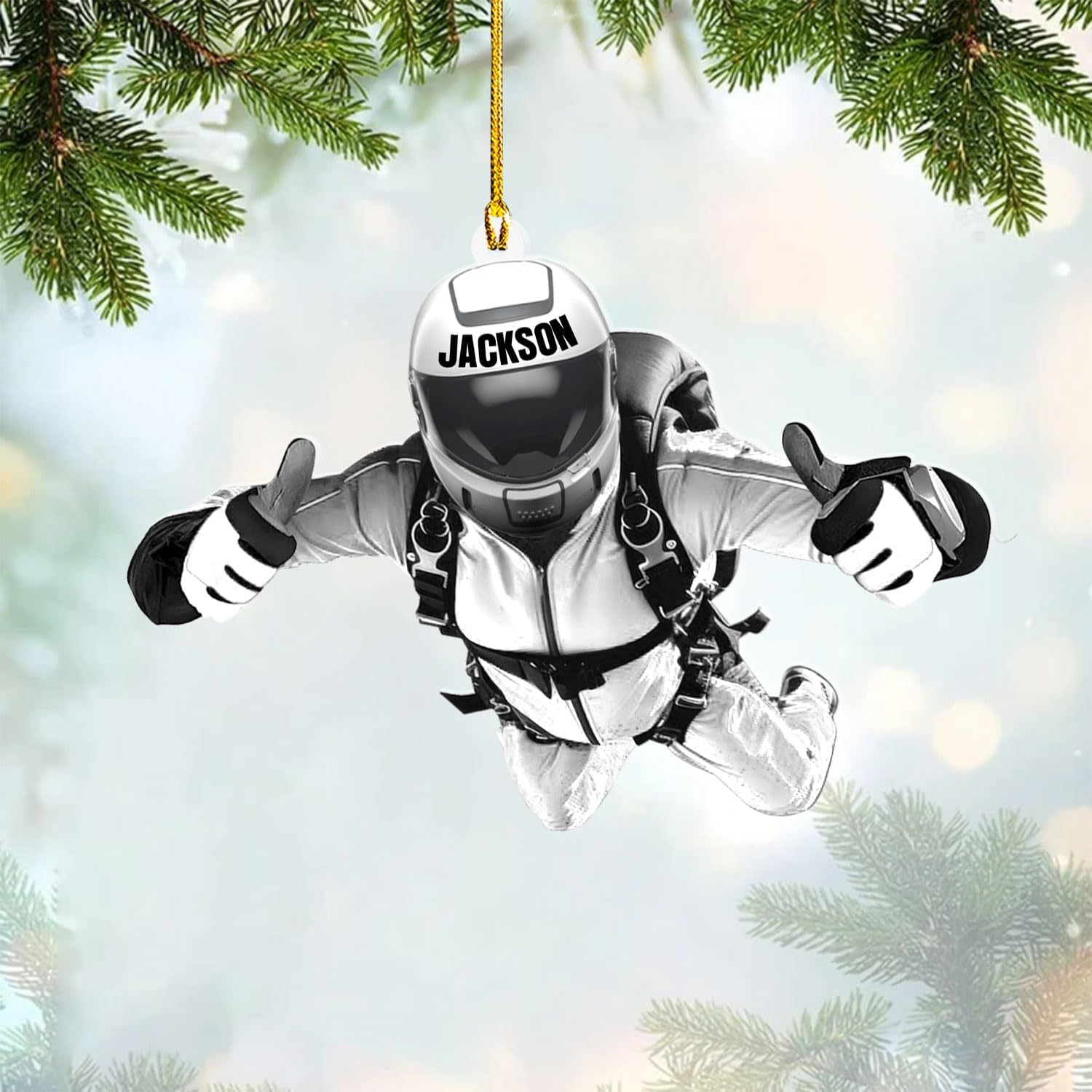 Artparel Custom Skydiving Ornaments 2024 Skydiving Christmas Decorations Skydiver Ornament Skydiving Player for Skydiving Lover Skydiving Ornament for Xmas (SDV4)