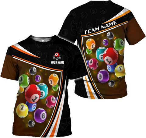 Ligthuy Personalized Name Billiard Shirts 3D, Billiards Shirt 8 Ball Billiard Shirt Custom Men's Pool Men Women1