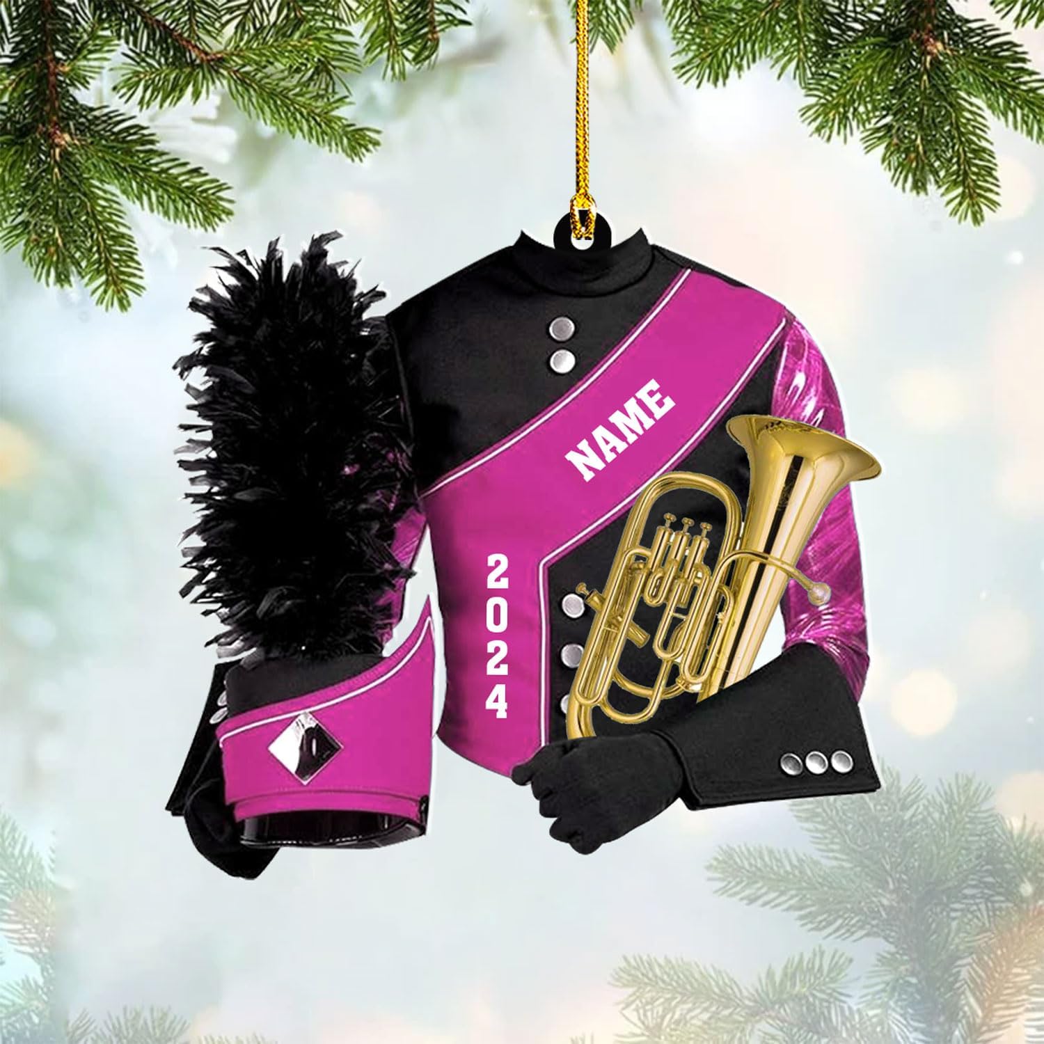 AOVL Custom Marching Band Ornament Music Ornament Marching Band Teacher Gifts Music Marching Band Gifts Band Director Gifts Music Ornament Marching Band Teacher Gifts Music (MB2)