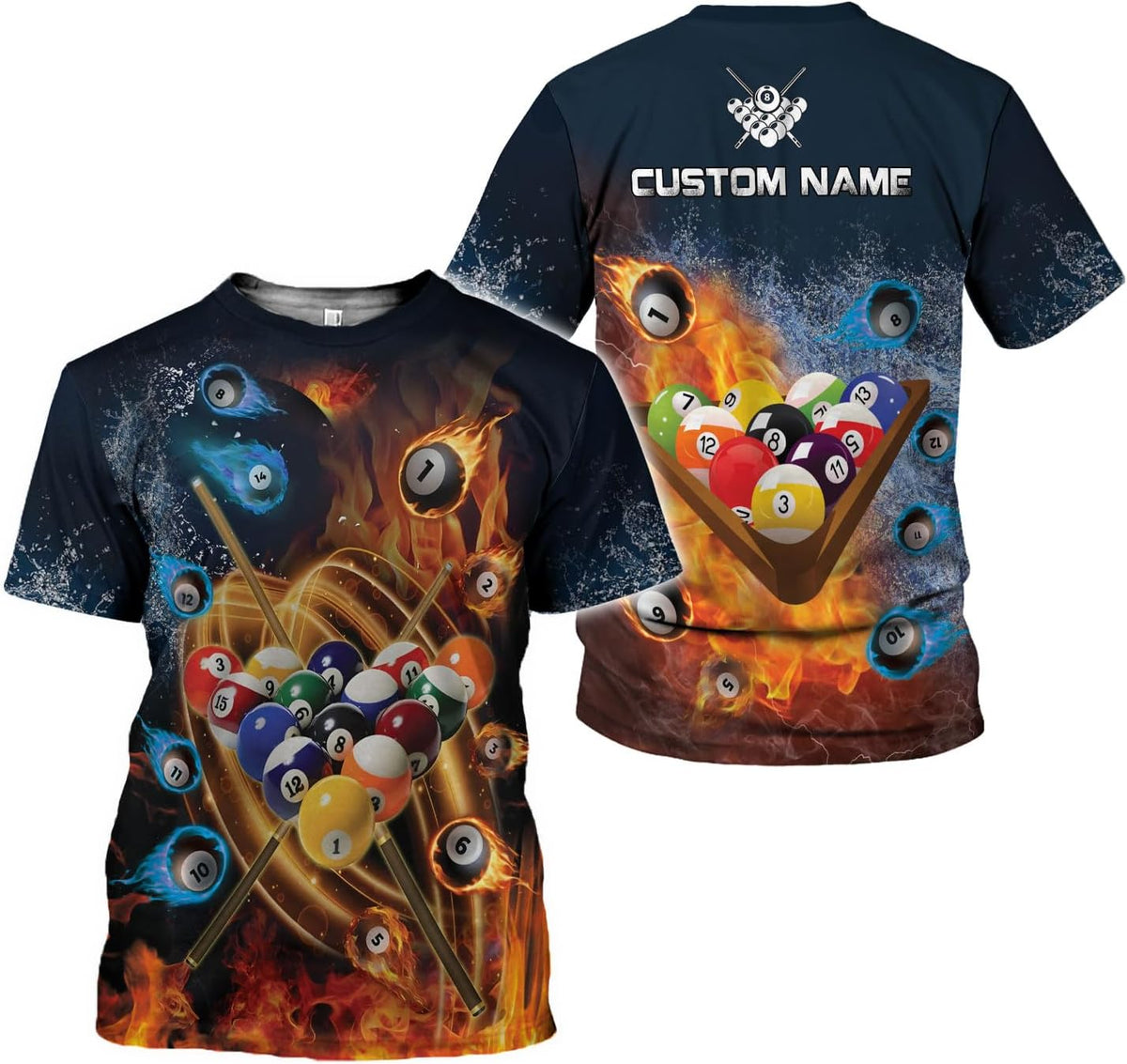 Pretyprints Personalized 3D Billiard Shirt Custom Name Men Women Team Apparel Pool 8 Ball Flag Tshirt Billiards Shirts Gift