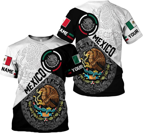 Personalized Name Mexican Shirts for Men, Customized Mexico Shirts for Men, Mexico Shirts for Women Mexico Shirt Eagle Flag