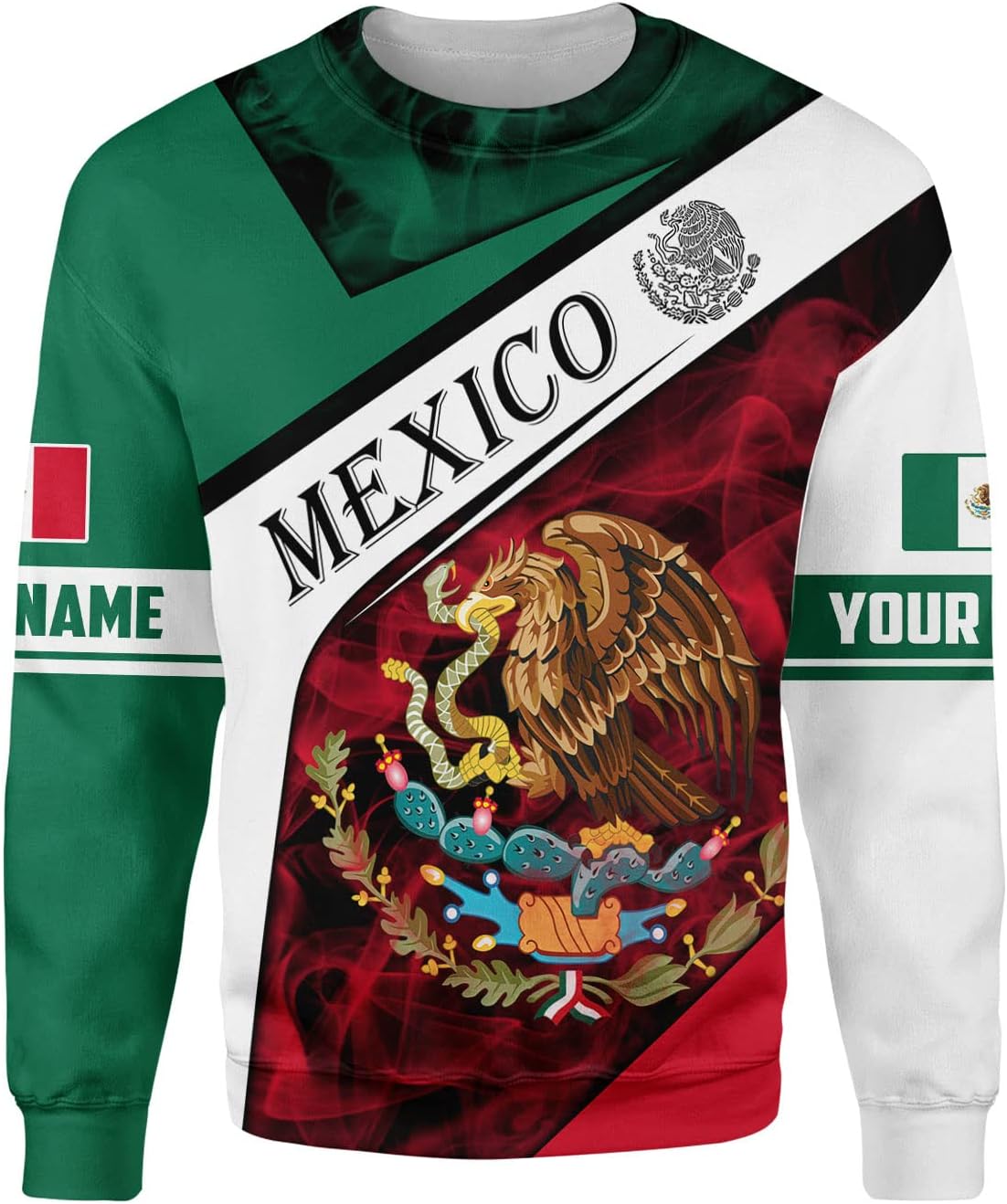 Personalized Name Mexican Shirts for Men, Customized Mexico women Shirt Eagle Flag Unisex Shirt, Sweatshirt, Hoodie, Zip Hoodie AD678, Large-5X-Large