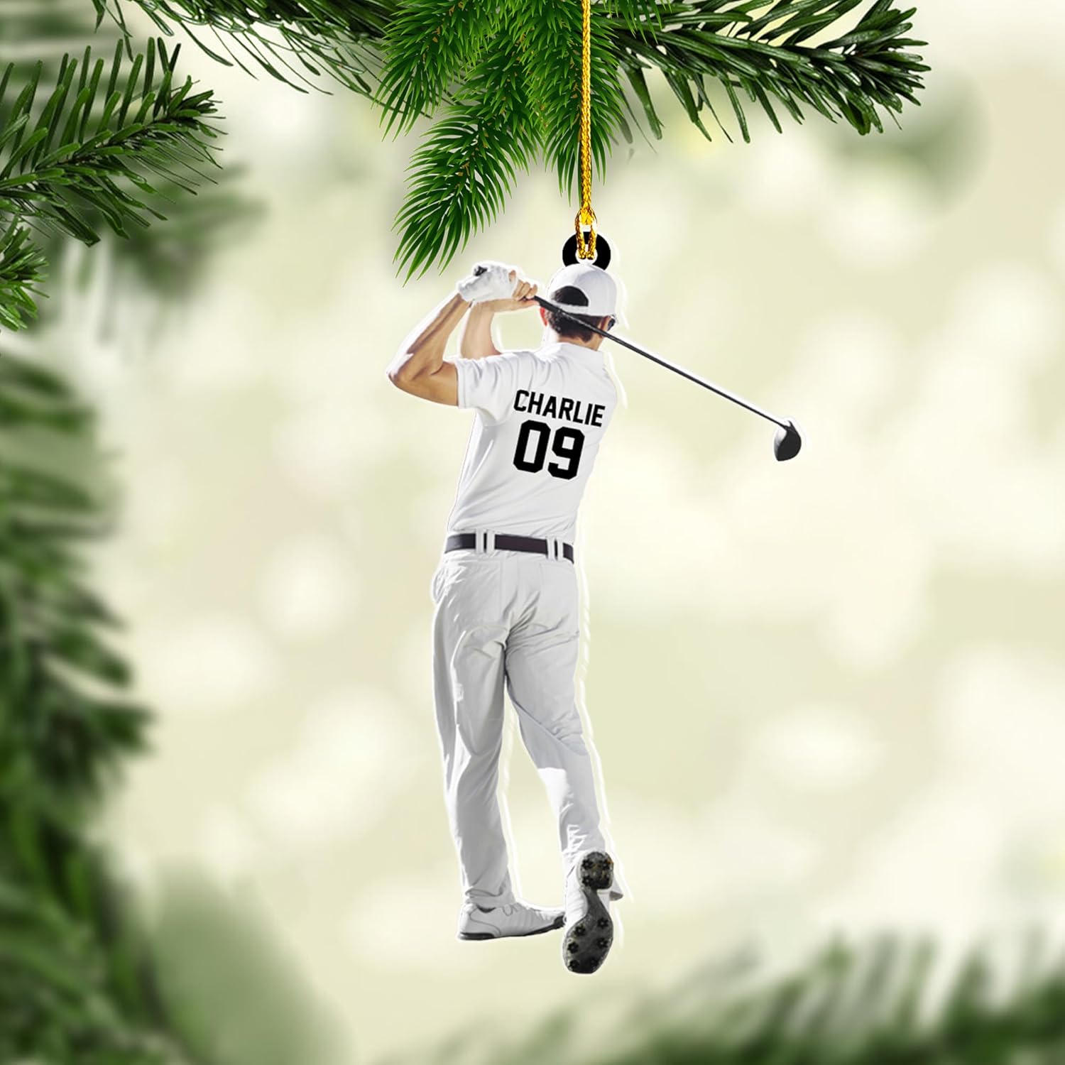 Suseaz Personalized Golf Bag Christmas Ornaments Gift for Golf Lover Custom Golf Bag Ornament Ornament for Christmas Tree Hanging Gifts Golf Gifts for Men Dad Golf Cart Ornament (Golf 1)