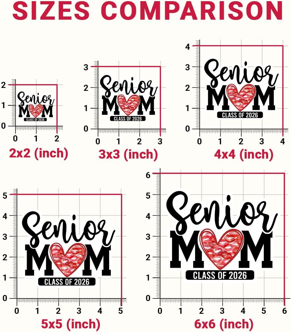 3Pcs Senior Mom Class of 2026 Sticker, Graduation Sticker, Class of 2026 Sticker, Grad Bumper Sticker Decal, Senior Mom Sticker, Senior Sticker - Stickers for Laptop Water Bottle Phone Car Helmet 3"