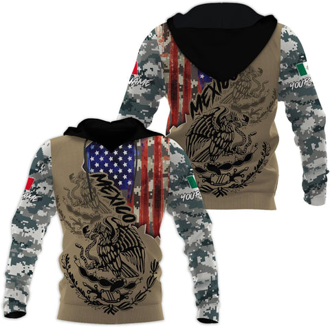 Mostprints Personalized Name Mexican Hoodie 3D, Customized Mexican Hoodies for Men, Unisex Mexico Hoodie,Mexico Hoodies for Men