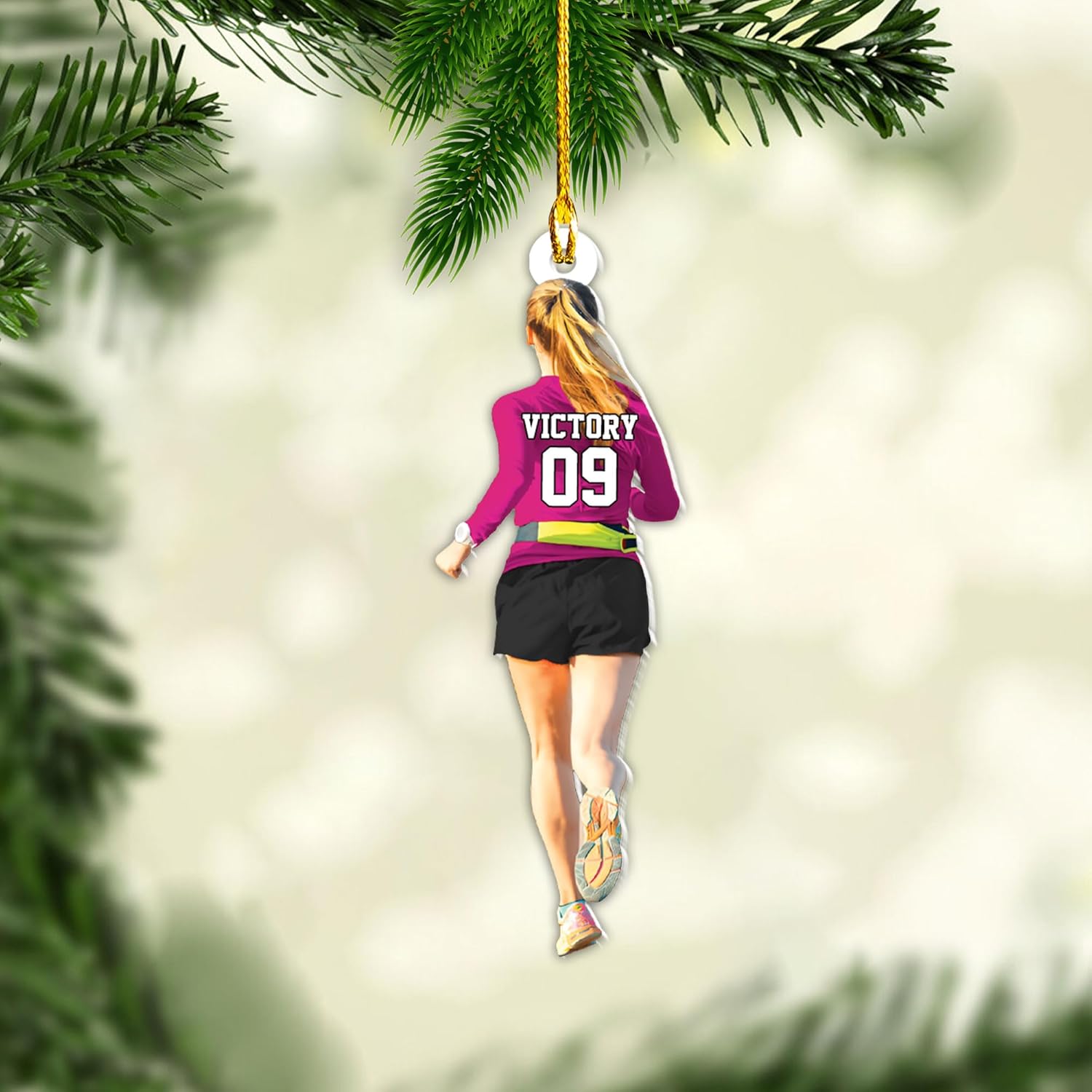 AOVL Personalized Running Christmas Ornament Gift for Runner Running Man Women Runner Gifts Girl Runner Gift Marathon Christmas Runner Ornament Runner Gift Xmas Ornament (Running 3)
