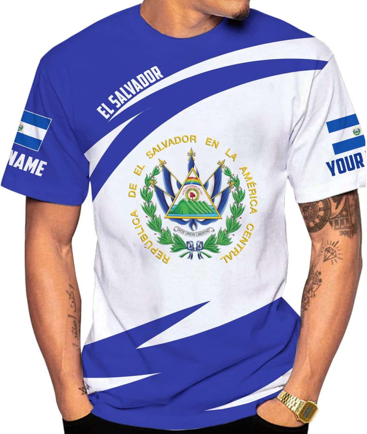 Personalized El Salvador Shirt Custom Camiseta de El Salvador Flag Shirt Men, Women Salvadorans Pride El Salvadoreña Tshirt