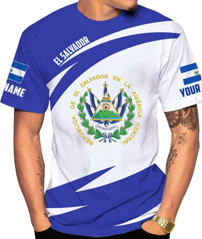 Personalized El Salvador Shirt Custom Camiseta de El Salvador Flag Shirt Men, Women Salvadorans Pride El Salvadoreña Tshirt