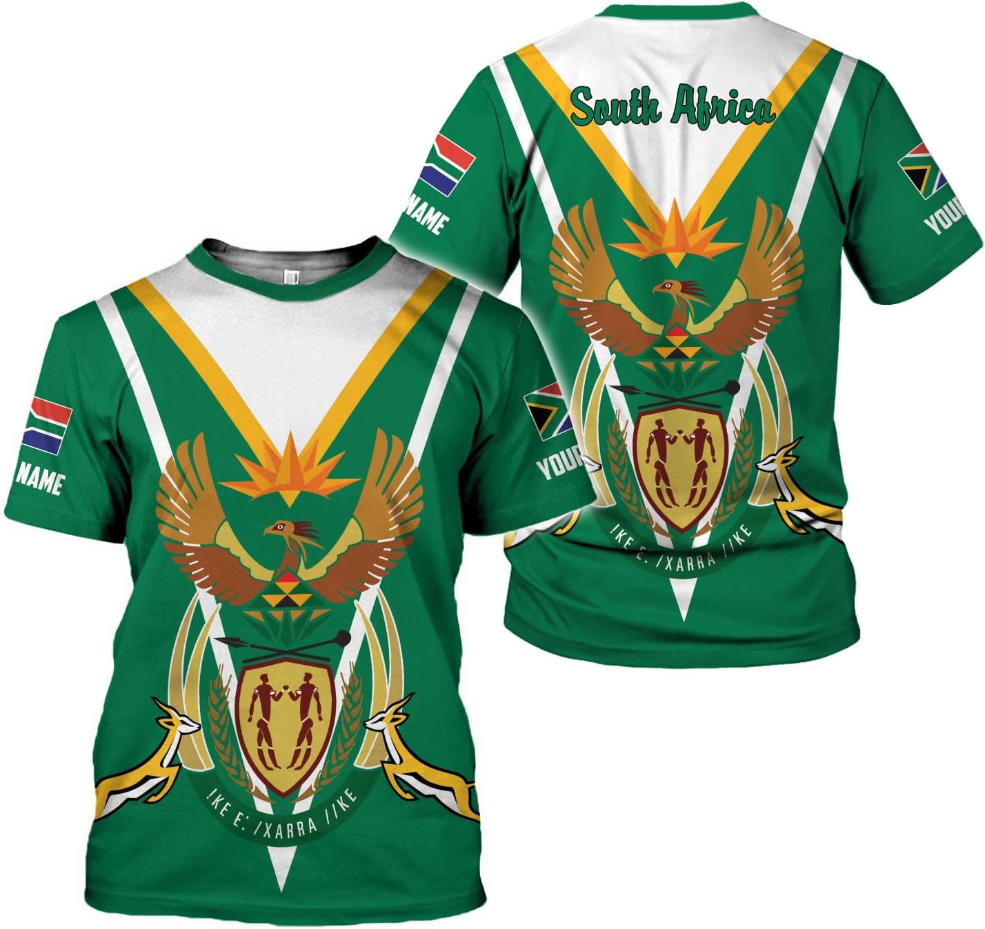 MoonArt Personalized South Africa 3D Shirt, African Pride T-Shirt, South Africa African Flag National Tshirt South African