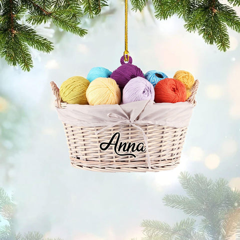Personalized Knitting Ornaments 2024, Knitting Yarns Custom Knit Ornament Knitting Christmas Ornament, Crochet Ornaments for Christmas Tree, Christmas Gifts for Crocheters, Sewing Ornament (KT13)