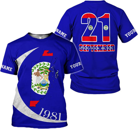 Artparel Personalized Belize Shirt Coat of Arms of Belize Flag Shirts Belizean Country Flag Gift T-Shirt Belizean Shirt S-5XL