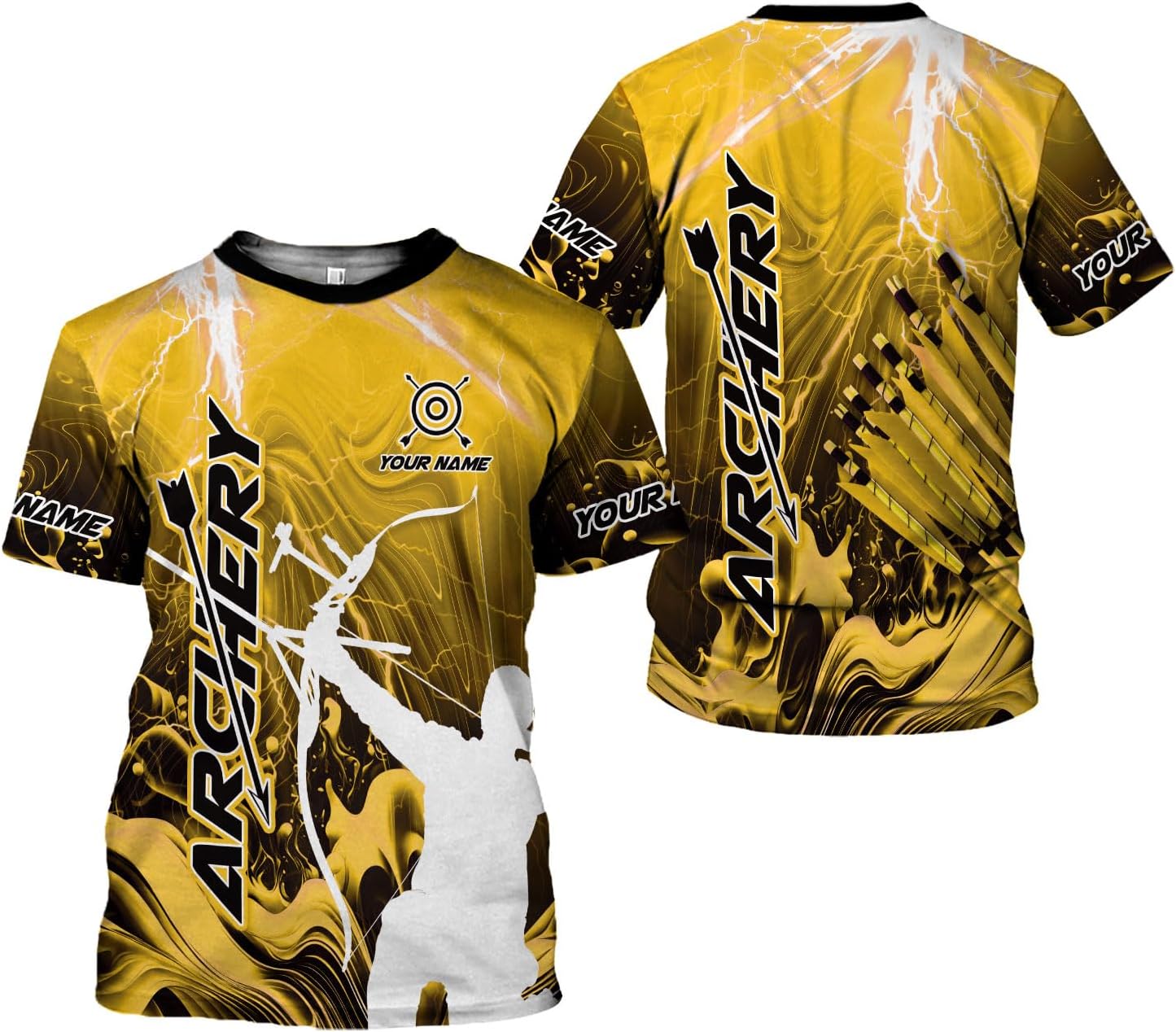 Custom Archery T-Shirt Bow and Arrow Personalized 3D Shirts for Archer Men Women Target Team Archery Apparel Gifts