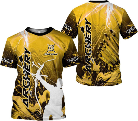 Custom Archery T-Shirt Bow and Arrow Personalized 3D Shirts for Archer Men Women Target Team Archery Apparel Gifts