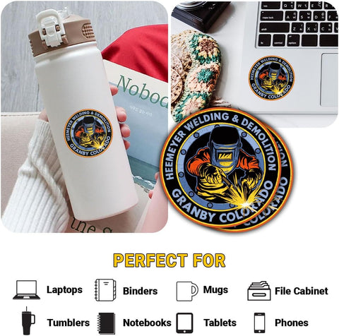3Pcs Heemeyer Welding and Demolition Sticker Gifts Funny Patriotic Killdozer Heemeyer Welding and Demolition Waterproof Stickers Welder Car Decal for Laptop Water Bottle Toolbox Phone Case Cars 3"