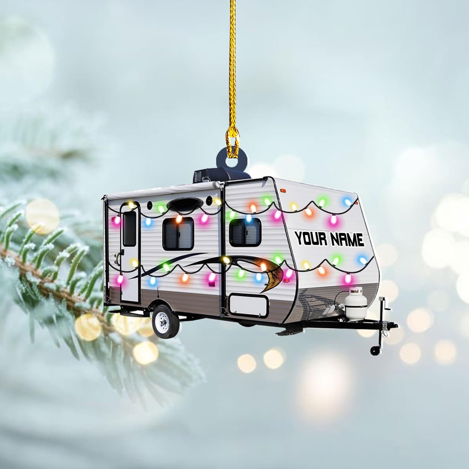 Artparel Personalized Camping Ornaments, Camping Christmas Ornaments, Camper Christmas Ornaments, Camping Ornaments for Christmas Tree, Camper Tree Ornament, Camper Gingerbread (CP11)