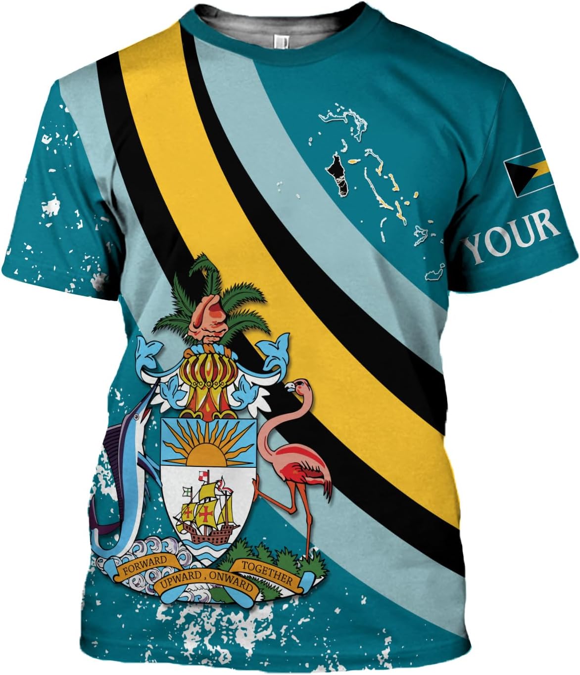 Personalized Bahamas Shirt 3D Custom Bahamas Flag Shirt for Men and Women Bahamas Pride Shirt