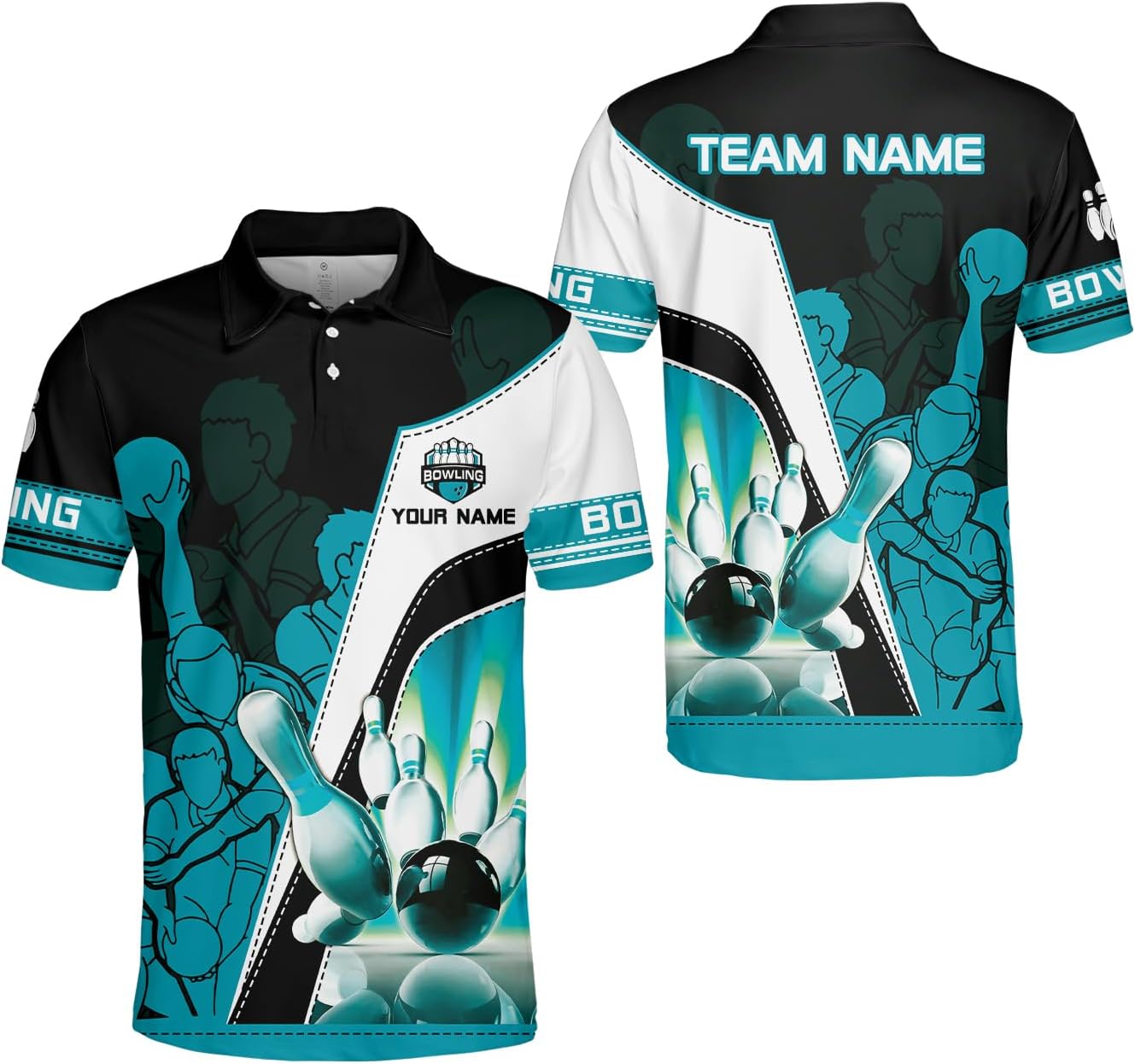 Royal Fight Personalized Bowling Polo Shirts 3D Custom Bowling Polo Shirt Bowling Shirts for Team Gift for Bowling Lover