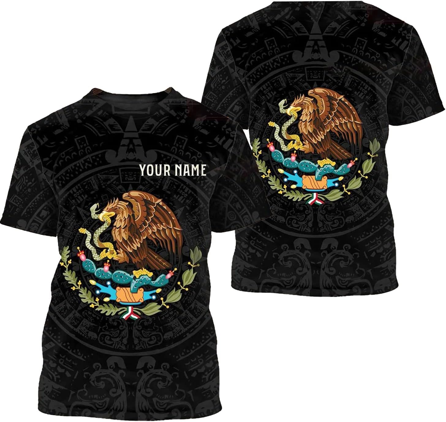 RoyalBro Personalized Mexico Shirt, Camisas de Mexico Customized Mexican Shirts Mexican Flag Mexico 3D Shirt for Men Women