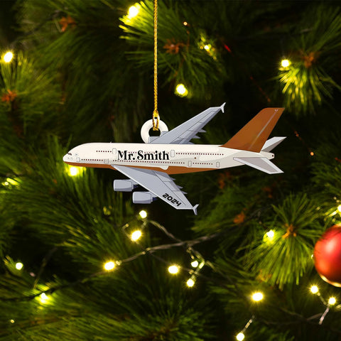 Podagree Personalized Airplane Ornaments for Christmas Tree - Airplane Christmas Ornament 2023, Pilot Airplane Captain Christmas Tree 2023, Pilot Ornament Xmas Gifts Christmas Pilot Flight (APL5)