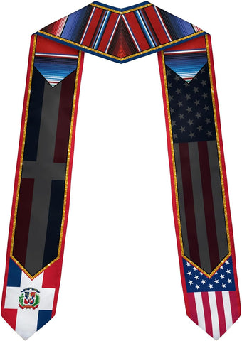 Pretyprints Custom Dominican Sash Graduation, Dominicans Flag Graduation Sash 2025, Dominican Republic Graduation Stole