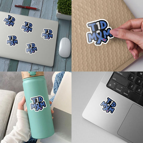 3Pcs T1D Mom Awareness Type 1 Diabetes Sticker Funny Type One Diabetes Gift Diabetes Awareness Stickers Type 1 Diabetes Stickers T1d Awareness Ribbon Decal for Laptop Bottle Phone Car Hardhat 3"