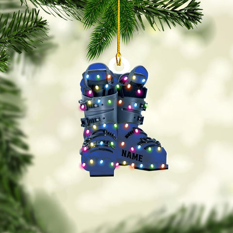 AOVL Custom Ski Ornament Skiing Christmas Ornaments Ski Christmas Tree Ornaments Ski Christmas Ornament Skier Ornaments for Christmas Tree 2024 Skiing Ornament (OSK3)