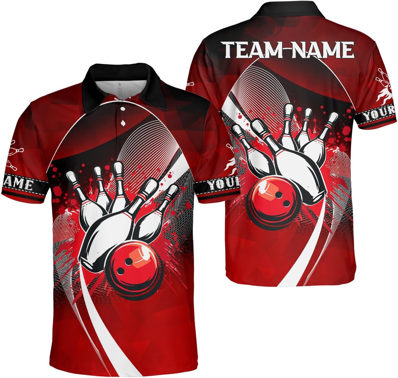 Ligthuy Personalized Name Bowling Polo Shirts 3D for Men and Women, Bowling Shirt, Bowling Shirts for Men Team Bowling Shirt