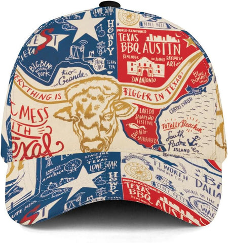 Mostprints Personalized Texas Baseball Caps for Men&Women, Texas State Flag Cap, Texas Snapback Trucker Baseball Hat