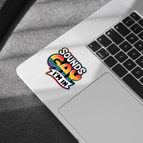 3PCS Sound Gay I'm in 3" Sticker, Funny Pride Quote Vinyl Decal Waterproof for Laptop, Water Bottle, Phone Case, Car Gift for LGBTQ+ Community, Friends