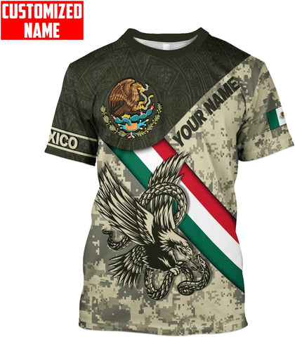Personalized Mexico Eagle Camoflauge, Mexico Hoodie, Custom Name Mexico Hoodies for Men Unisex Hoodie, T Shirt, Zip Up Hoodie, Sweatshirt for Men AD1056