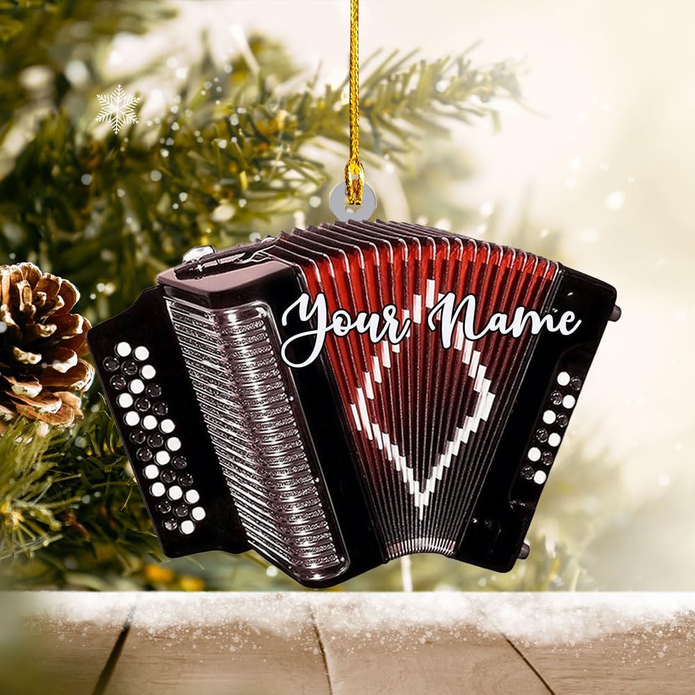 Podagree Personalized Accordion Acrylic Ornament, Classic Accordion Personalized Flat 2D Ornament, Musician Ornament Gift, Accordion Lover Gift (AC6)