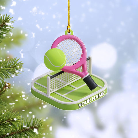 Personalized Tennis Ornament, Customized Tennis Player Christmas Acrylic Flat Ornament, Gifts for Tennis Lovers, Tennis Player, Tennis Christmas Ornament, Christmas Tree Decor (Style 12)
