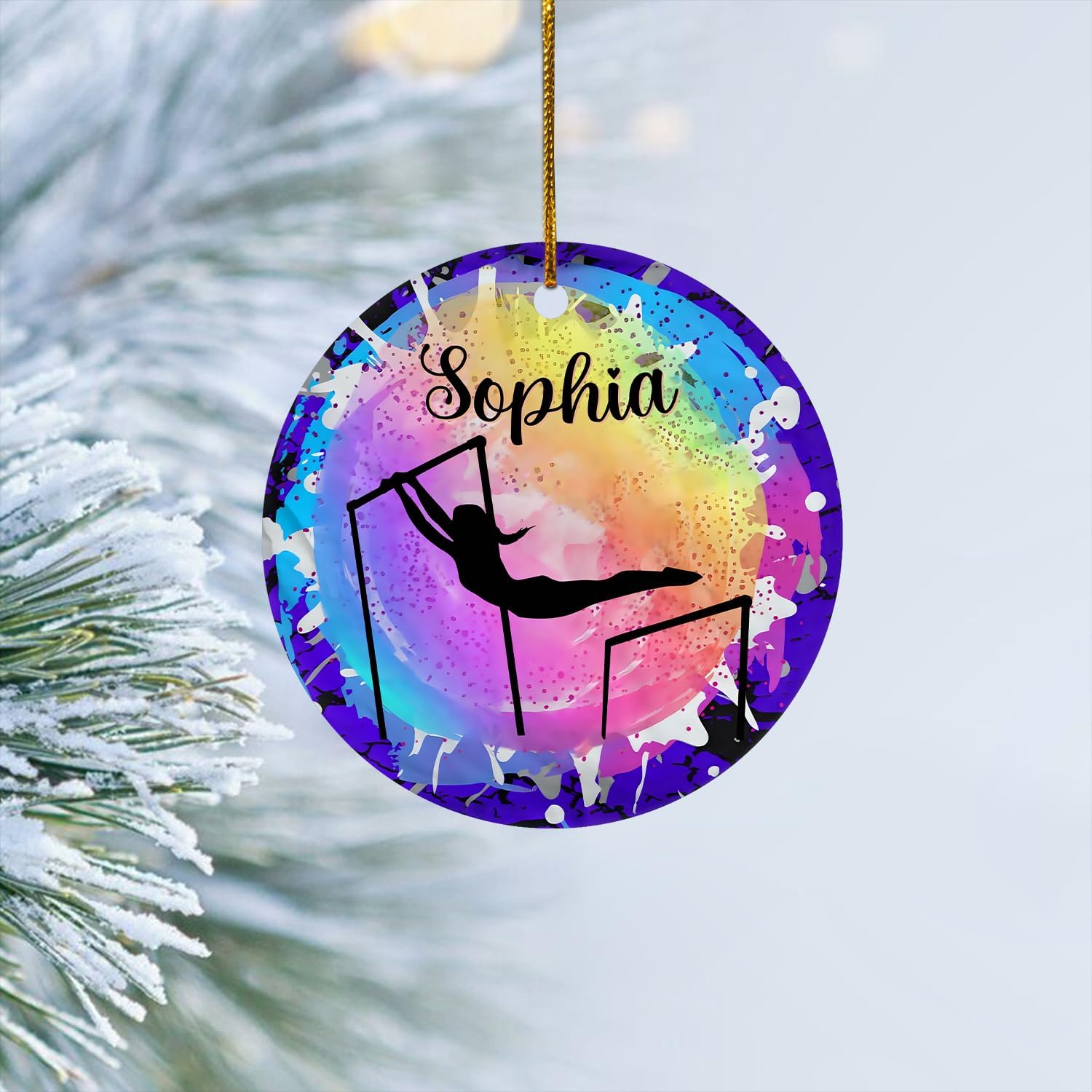 Parvii Personalized Gymnastics Ornaments for Christmas Tree, Gymnastics Christmas Ornament, Gymnastics Ornament for Baby Girl, Gymnastics Christmas Ornament Tree Hanging Ornament (G7)
