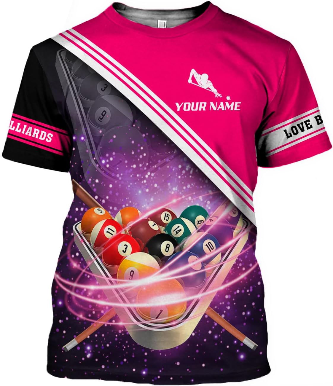 Parvii Personalized Billiards Shirt for Men, 8 Ball Pool Shirt, Billiards Gift