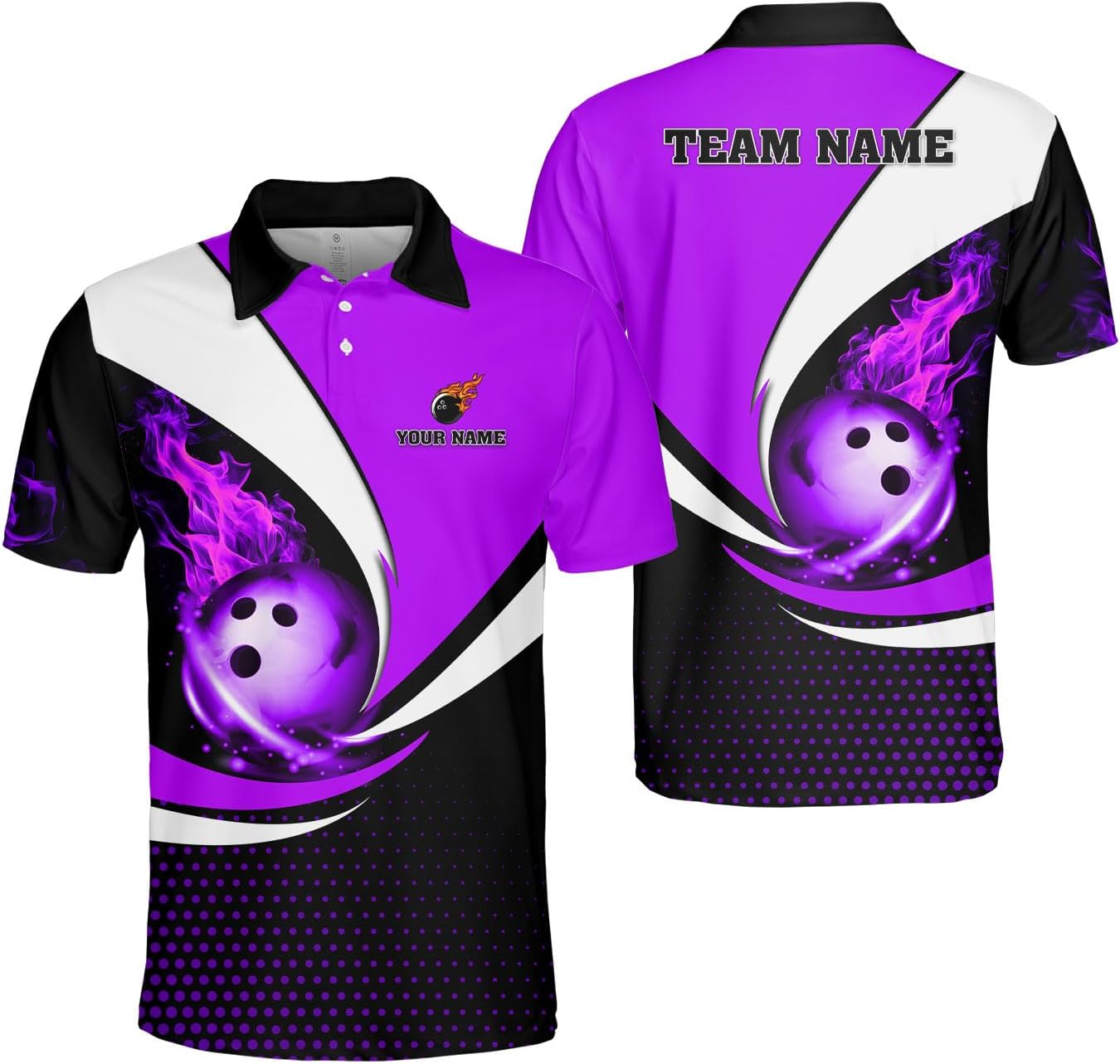 Mostprints Personalized Name Bowling Polo Shirts 3D for Men and Women, Bowling Shirt, Bowling Team