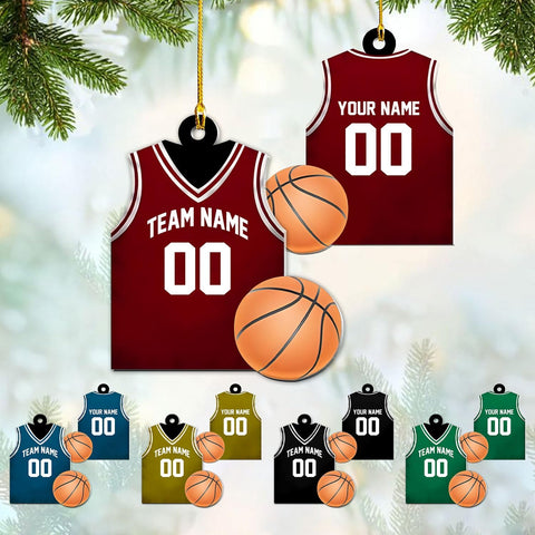 mostprints Personalized Basketball Ornaments, Basketball Christmas Ornament, Custom Basketball Player Ornament, Basketball Ornaments for Christmas Tree, Basketball Team Ornament (B5)