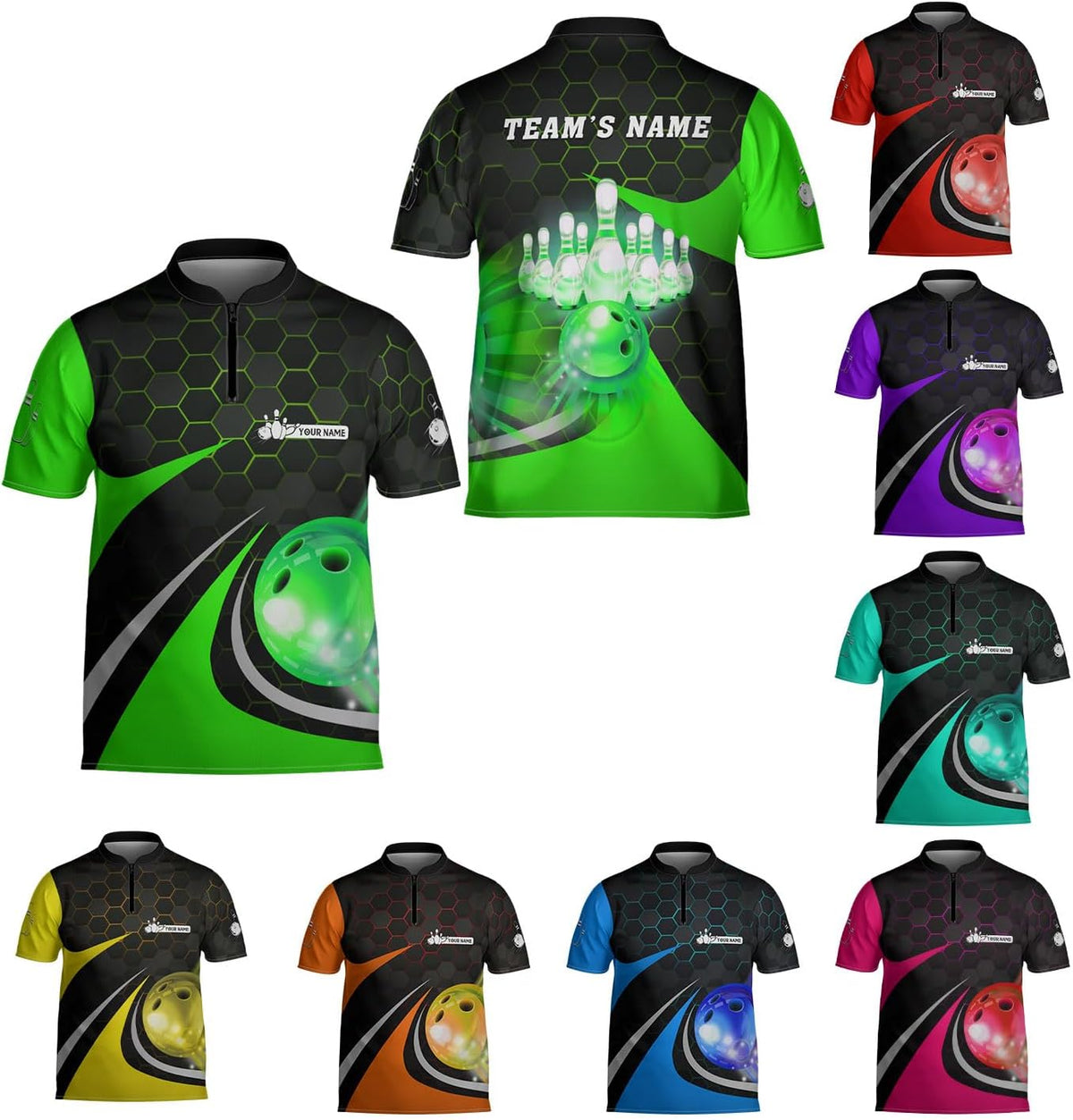 Ligthuy Personalized Name Bowling Jersey 3D, Custom Bowling Shirts for Team, Bowling Shirt Unisex for Men & Women4